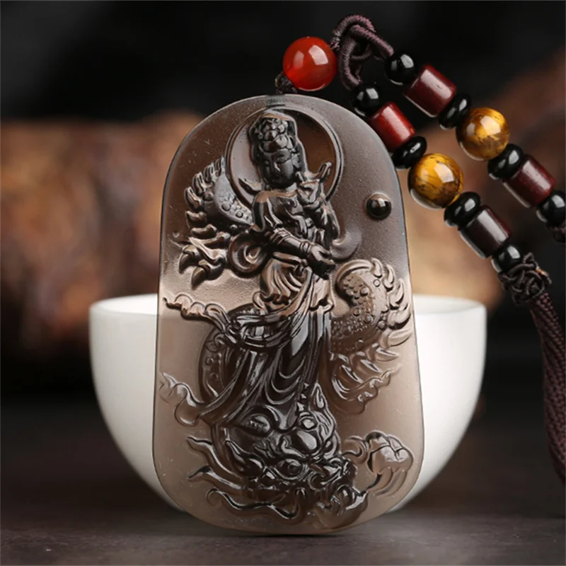 Natural Ice Obsidian Guanyin Riding The Dragon Pendant Necklace Men Women Fengshui Charms Hand Carved Guan Yin Lucky Amulet Gift
Natural Ice Obsidian Guanyin Riding The Dragon Pendant Necklace Men Women Fengshui Charms Hand Carved Guan Yin Lucky Amulet Gift