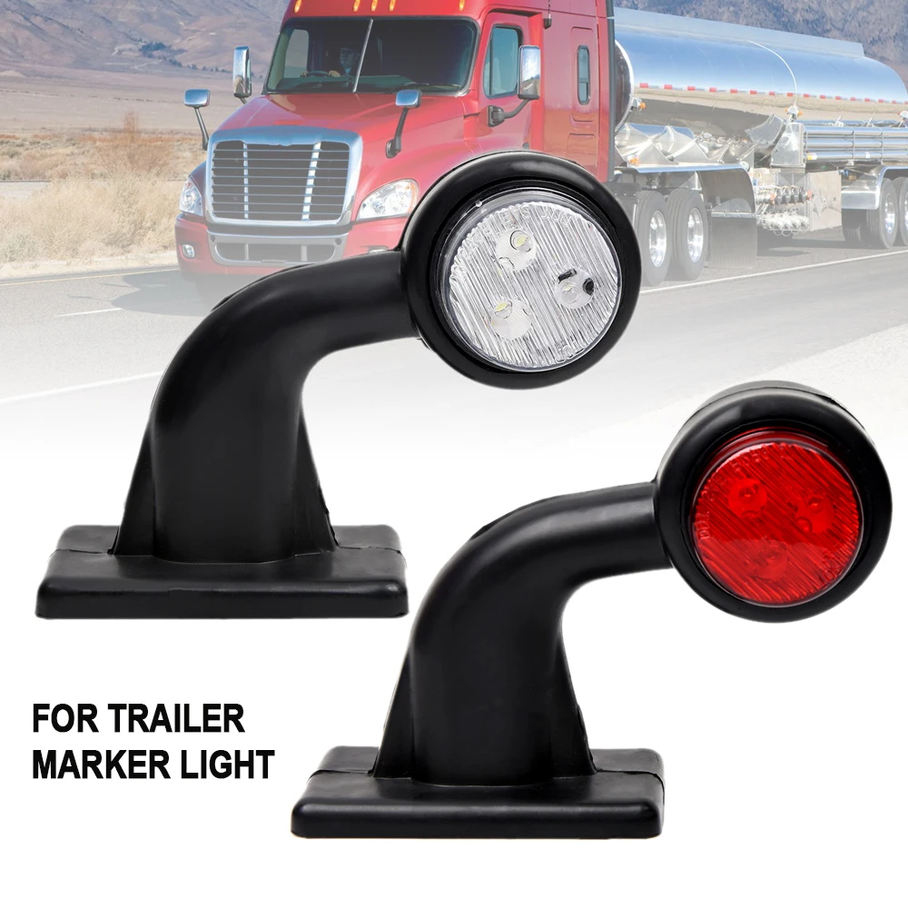 2PCS LED Side Marker Lights Elbow Rubber Outline Rear For Trailer Truck Lorry 12V White and Red
2PCS LED Side Marker Lights Elbow Rubber Outline Rear For Trailer Truck Lorry 12V White and Red