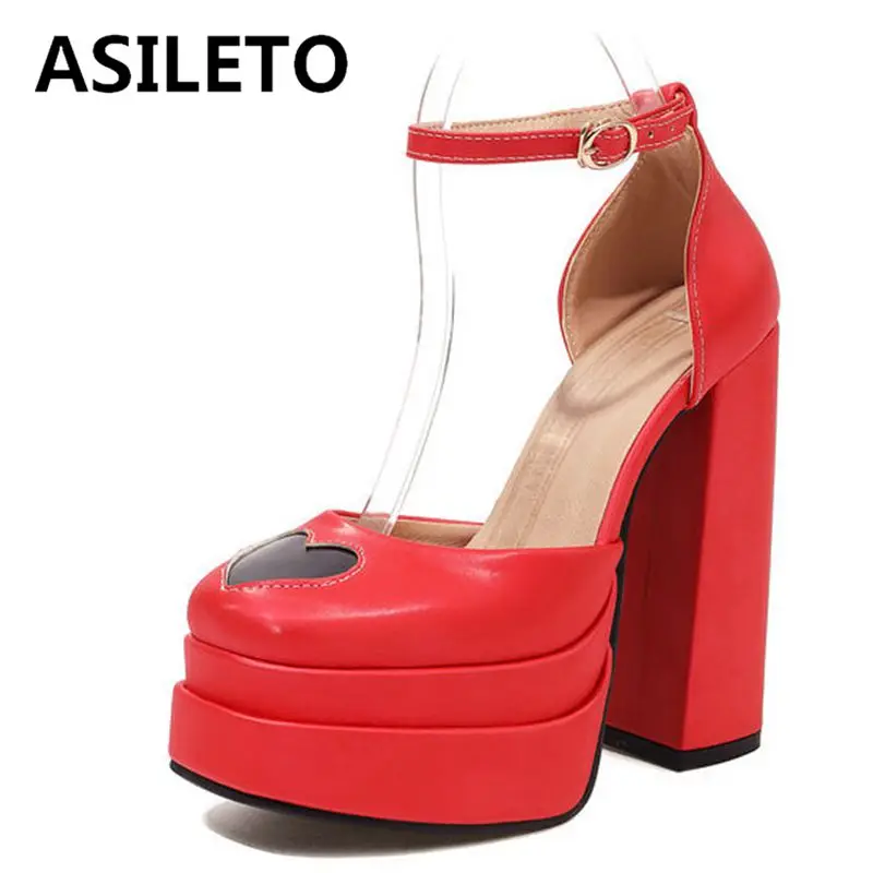 ASILETO 2022 Platform Ladies Pumps Square Toe Buckle Ankle Strap Heart Appliques Sweet Plus Size 34-46 Black Red Sexy S3702
ASILETO 2022 Platform Ladies Pumps Square Toe Buckle Ankle Strap Heart Appliques Sweet Plus Size 34-46 Black Red Sexy S3702