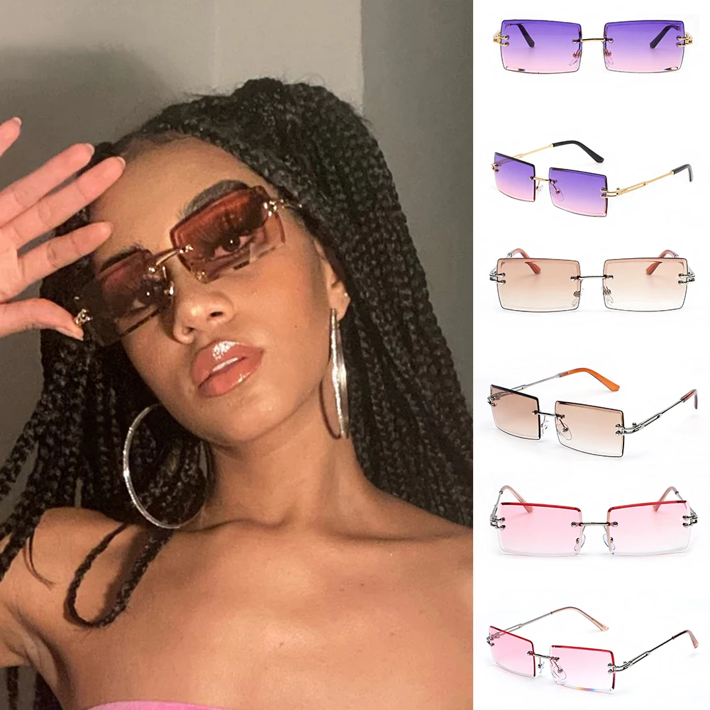 Vintage Fashion 2022 New Sunglasses Rimless Frameless Rectangle Shades Gradient Summer Traveling Sun Glasses For Women
Vintage Fashion 2022 New Sunglasses Rimless Frameless Rectangle Shades Gradient Summer Traveling Sun Glasses For Women