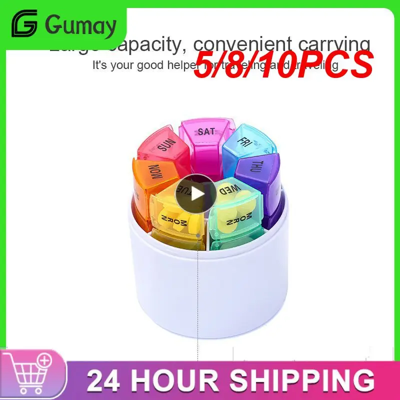 5/8/10PCS Portable 7 Days Weekly Pill Case Medicine Tablet Dispenser Organizer Pill Box Splitters Pill Storage Organizer
5/8/10PCS Portable 7 Days Weekly Pill Case Medicine Tablet Dispenser Organizer Pill Box Splitters Pill Storage Organizer