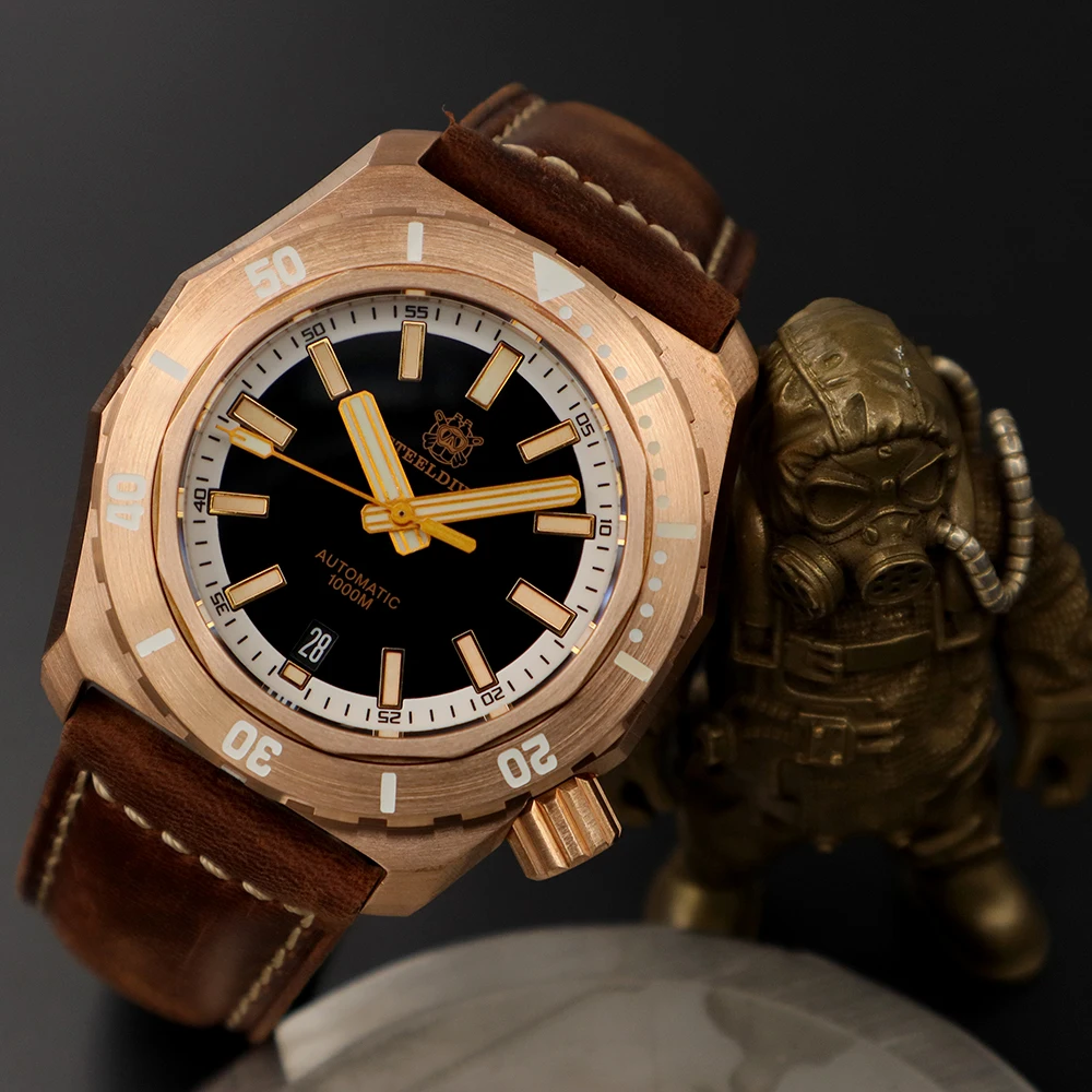 New Arrivals Bronze Dive Watch STEELDIVE SD1947S Vintage Watch Sapphire Crystal 100Bar Waterproof Mechanical Wristwatch For Men
New Arrivals Bronze Dive Watch STEELDIVE SD1947S Vintage Watch Sapphire Crystal 100Bar Waterproof Mechanical Wristwatch For Men