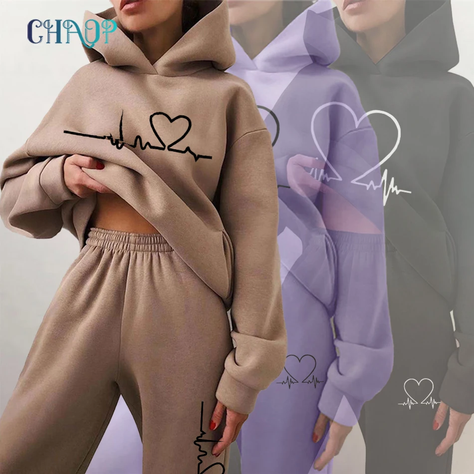 Women's Tracksuit Casual Print Long Sleeve Hooded Sport Suits Autumn Warm Hoodie Sweatshirts And Long Pant Fleece 2 Piece Sets
Women's Tracksuit Casual Print Long Sleeve Hooded Sport Suits Autumn Warm Hoodie Sweatshirts And Long Pant Fleece 2 Piece Sets