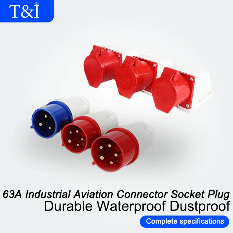 63A 3/4/5Pin Waterproof Dust-proof Male Female Industrial Socket Plug Coupler Panel Mounted 380V 415V
63A 3/4/5Pin Waterproof Dust-proof Male Female Industrial Socket Plug Coupler Panel Mounted 380V 415V