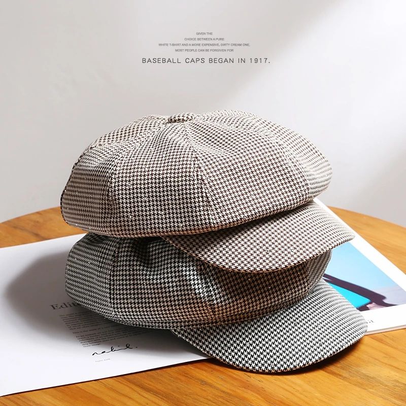 Warm Women's Cap Octagonal Cartoon Hats for Women Curved Eaves Men's Caps Retro Fashionable Thousand Bird Lattice Beret Hat
Warm Women's Cap Octagonal Cartoon Hats for Women Curved Eaves Men's Caps Retro Fashionable Thousand Bird Lattice Beret Hat