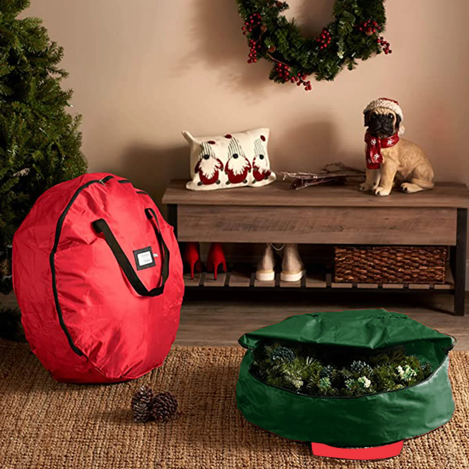 Christmas Wreath Storage Bag Durable Zippered Reinforced Handle 30inch Wreath Storage Box For Christmas Decoration Organizers
Christmas Wreath Storage Bag Durable Zippered Reinforced Handle 30inch Wreath Storage Box For Christmas Decoration Organizers