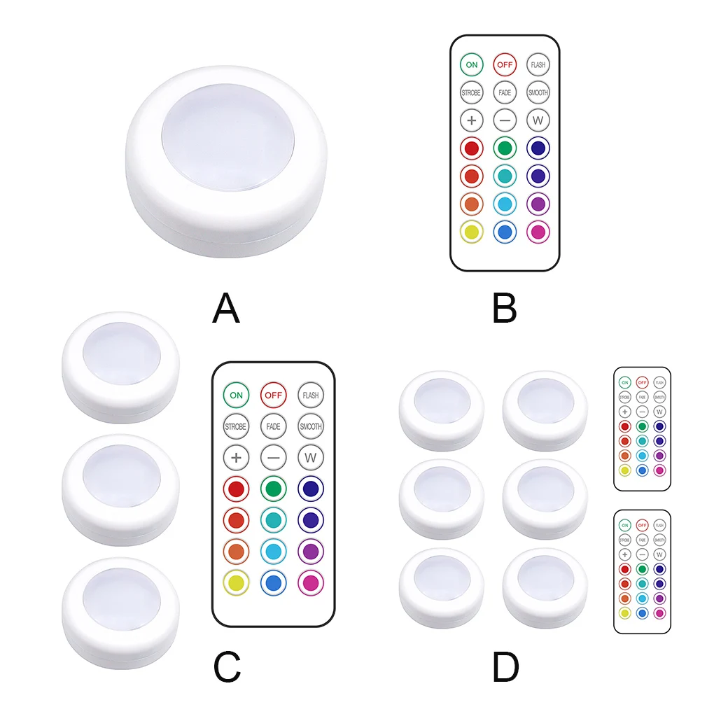 LED Closet Cabinet Light Remote Control Kitchen Wireless Lamp Sticky Bedroom Hallway Lighting 6 Lights 2 Remotes
LED Closet Cabinet Light Remote Control Kitchen Wireless Lamp Sticky Bedroom Hallway Lighting 6 Lights 2 Remotes