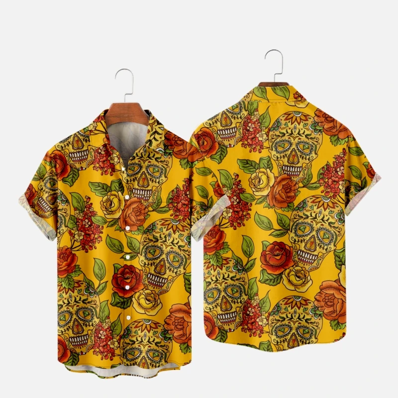 Hawaiian Shirt for Men and Women Rose Skull Pattern Harajuku Hombre Fashion Shirt Casual Beach Oversized Clothing
Hawaiian Shirt for Men and Women Rose Skull Pattern Harajuku Hombre Fashion Shirt Casual Beach Oversized Clothing