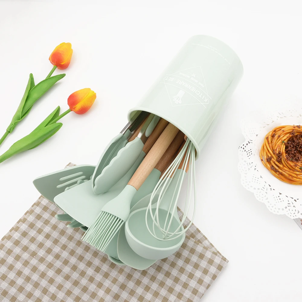 New Silicone Cooking Utensils Set Non-Stick Kitchenware Spatula Shovel Wooden Handle Cooking Tools Set Kitchen Tool Accessories
New Silicone Cooking Utensils Set Non-Stick Kitchenware Spatula Shovel Wooden Handle Cooking Tools Set Kitchen Tool Accessories