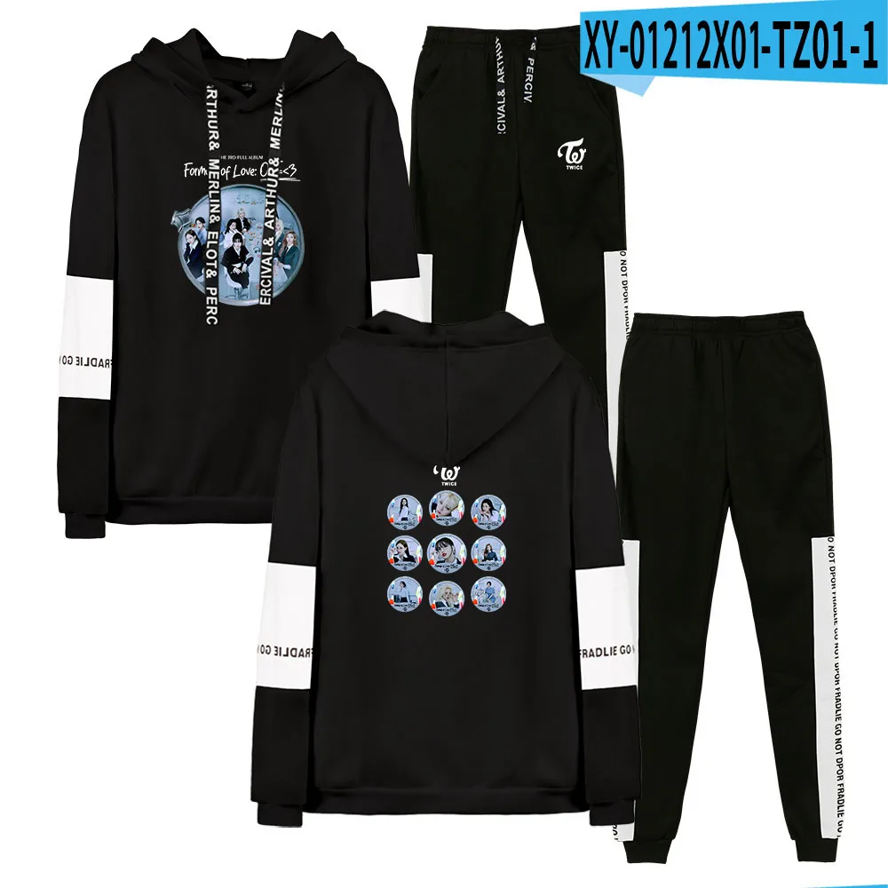 New TWICE Formula of Love: O+T= Suit Cool Printed Sweatshirt Suits Harajuku Sport Hoodies And Long Pants Sets for Men And Women
New TWICE Formula of Love: O+T= Suit Cool Printed Sweatshirt Suits Harajuku Sport Hoodies And Long Pants Sets for Men And Women