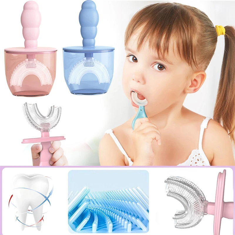 360° Cleaning Children's Toothbrush U-shape Toothbrush Baby Oral Cleaning Soft Silicone Oral Care Brush With Dust Cover
360° Cleaning Children's Toothbrush U-shape Toothbrush Baby Oral Cleaning Soft Silicone Oral Care Brush With Dust Cover