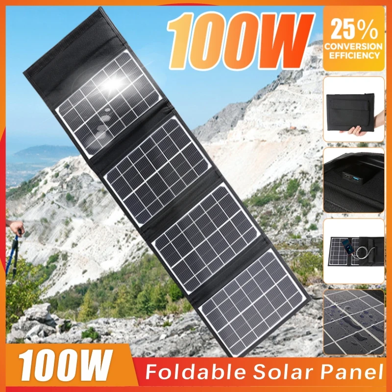 100W Foldable Solar Panel 12V Fast Charge interface Solar Panel Dual USB Charger Solar Cells Plate Power Bank Solar Energy
100W Foldable Solar Panel 12V Fast Charge interface Solar Panel Dual USB Charger Solar Cells Plate Power Bank Solar Energy
