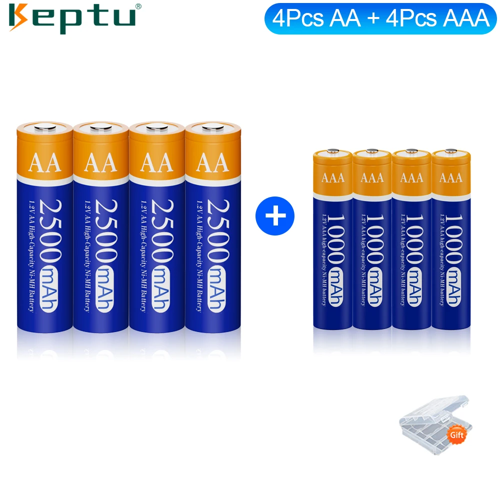 AA AAA Battery 1.2V Rechargeable Battery NI-MH Battery High Capacity AA 2500mAh AAA 1000mAh for Toys Remote control Mouse
AA AAA Battery 1.2V Rechargeable Battery NI-MH Battery High Capacity AA 2500mAh AAA 1000mAh for Toys Remote control Mouse