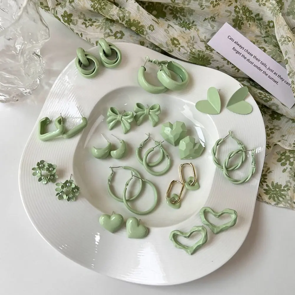 Square Circular Geometirc Bowknot Green Color Earring Series Women Jewelry Korean Style Earrings Heart Stud Earrings
Square Circular Geometirc Bowknot Green Color Earring Series Women Jewelry Korean Style Earrings Heart Stud Earrings