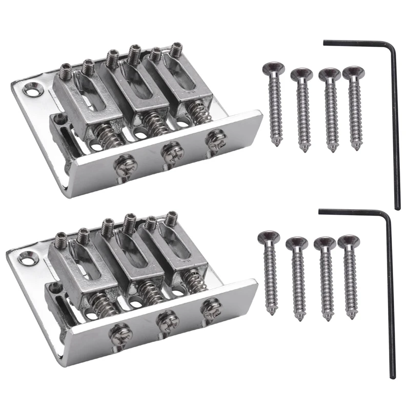 2X Cigar Box Guitar Parts: 3-String Chrome Hard-Tail Adjustable Bridge Silver Color
2X Cigar Box Guitar Parts: 3-String Chrome Hard-Tail Adjustable Bridge Silver Color