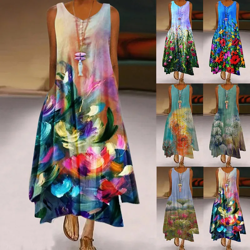 Women Loose 3D Boho Vintage Casual Flowral Ruffles Vest Tank Maxi Long Dress Large Big Summer Party Dresses Plus Sizes
Women Loose 3D Boho Vintage Casual Flowral Ruffles Vest Tank Maxi Long Dress Large Big Summer Party Dresses Plus Sizes