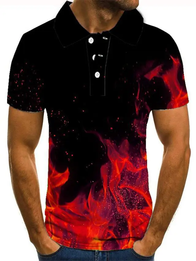2023 Men's polo shirt Personalized flame pattern 3D printing Short sleeved fashion trend tops Fun casual T-shirt Summer clothing
2023 Men's polo shirt Personalized flame pattern 3D printing Short sleeved fashion trend tops Fun casual T-shirt Summer clothing
