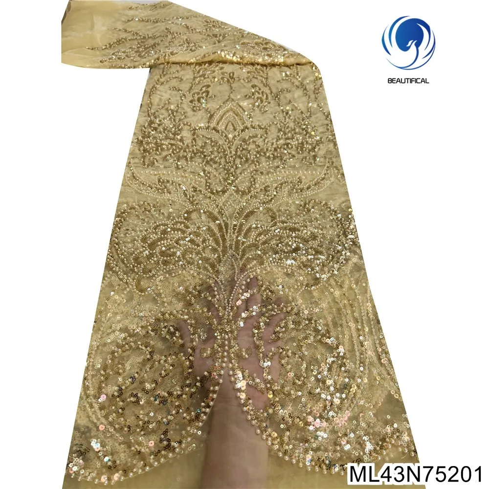 2023 модные высококачественные африканские блестки, кружево с французским тяжелым бисером, кружевная Ткань 5 ярдов для модели ml43n752
2023 модные высококачественные африканские блестки, кружево с французским тяжелым бисером, кружевная Ткань 5 ярдов для модели ml43n752