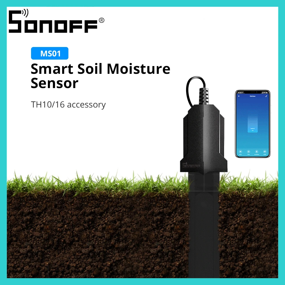 SONOFF MS01 Smart Soil Monitor Watering Device Moisture Sensor Grass Soil Hygrometer Humidity Detector For TH10/ TH16 Smart Home
SONOFF MS01 Smart Soil Monitor Watering Device Moisture Sensor Grass Soil Hygrometer Humidity Detector For TH10/ TH16 Smart Home