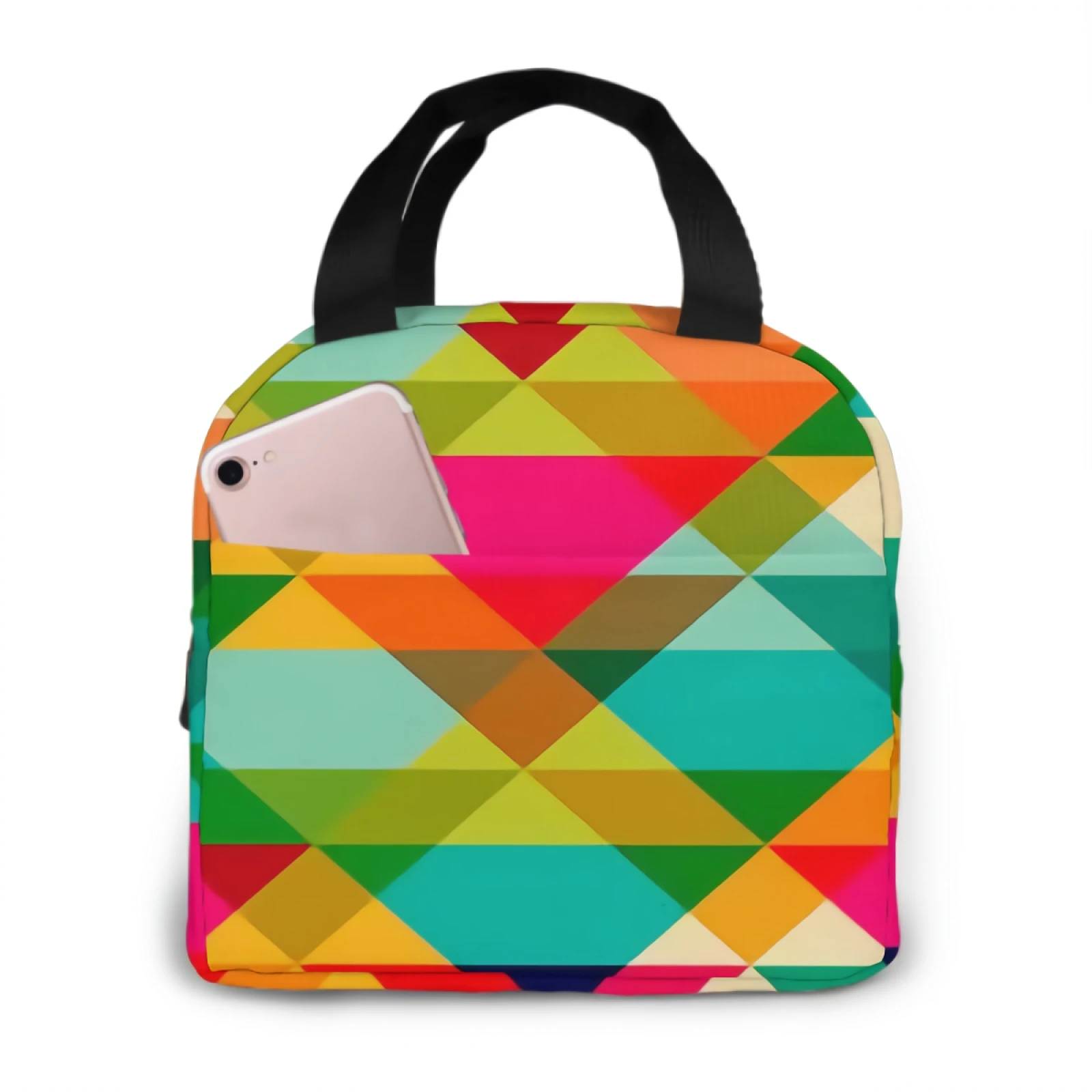 Pattern Of Geometric Shapes. TrianglesLunch Bags for Women,Leakproof Insulated Floral Lunch Box with Adjustable Shoulder
Pattern Of Geometric Shapes. TrianglesLunch Bags for Women,Leakproof Insulated Floral Lunch Box with Adjustable Shoulder