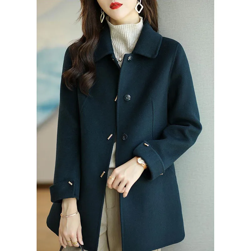 2023 Woolen Coat Slim Fashion Office Lady Square Collar Single Breasted Winter Coats for Women Wide-waisted Pocket Blue Coat
2023 Woolen Coat Slim Fashion Office Lady Square Collar Single Breasted Winter Coats for Women Wide-waisted Pocket Blue Coat
