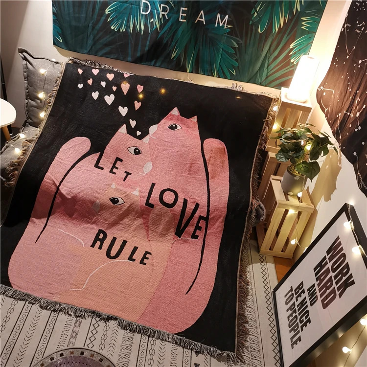 Lovely Squirrel Family Sofa Throw Pink Cute and Warm Thread Knitted Blanket with Tassel Home Coffee Shop Decorative Tapestry
Lovely Squirrel Family Sofa Throw Pink Cute and Warm Thread Knitted Blanket with Tassel Home Coffee Shop Decorative Tapestry