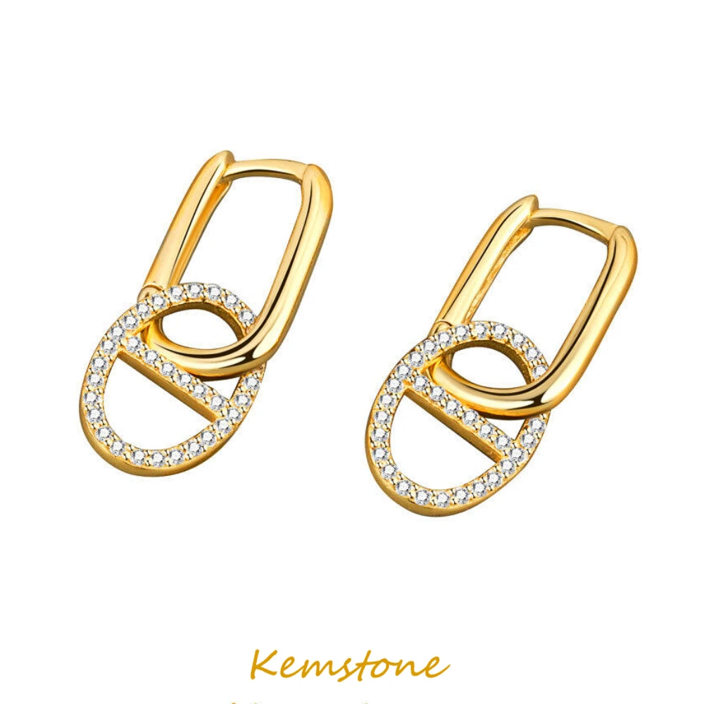 Женские серьги-кольца Kemstone, серьги в форме свиньи с фианитом, Подарочные ювелирные украшения, 2022 
Женские серьги-кольца Kemstone, серьги в форме свиньи с фианитом, Подарочные ювелирные украшения, 2022