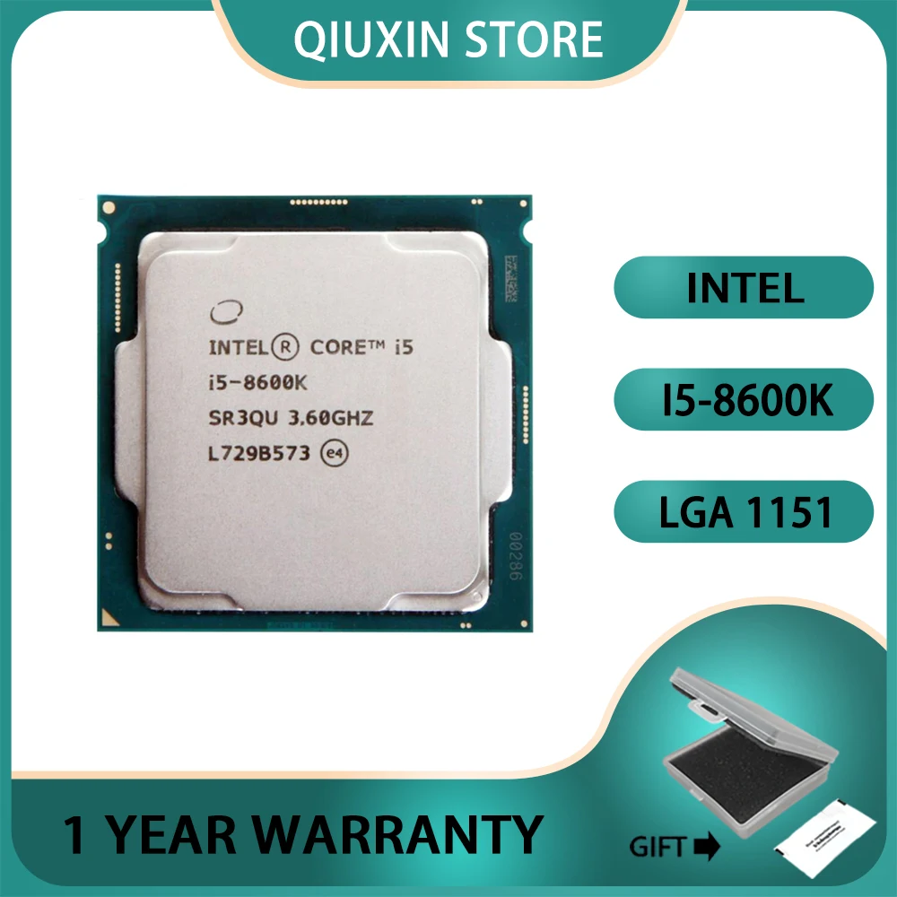 

Intel Core i5-8600K i5 8600K Processor 9M 91W CPU 3.6 GHz Six-Core Six-Thread LGA 1151