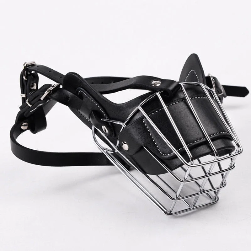 

Pet Muzzle for Dog Adjustable Mouth Cover Breathable Metal Mask Anti Bite Anti Bark Wire Basket Cage Pet Supplies