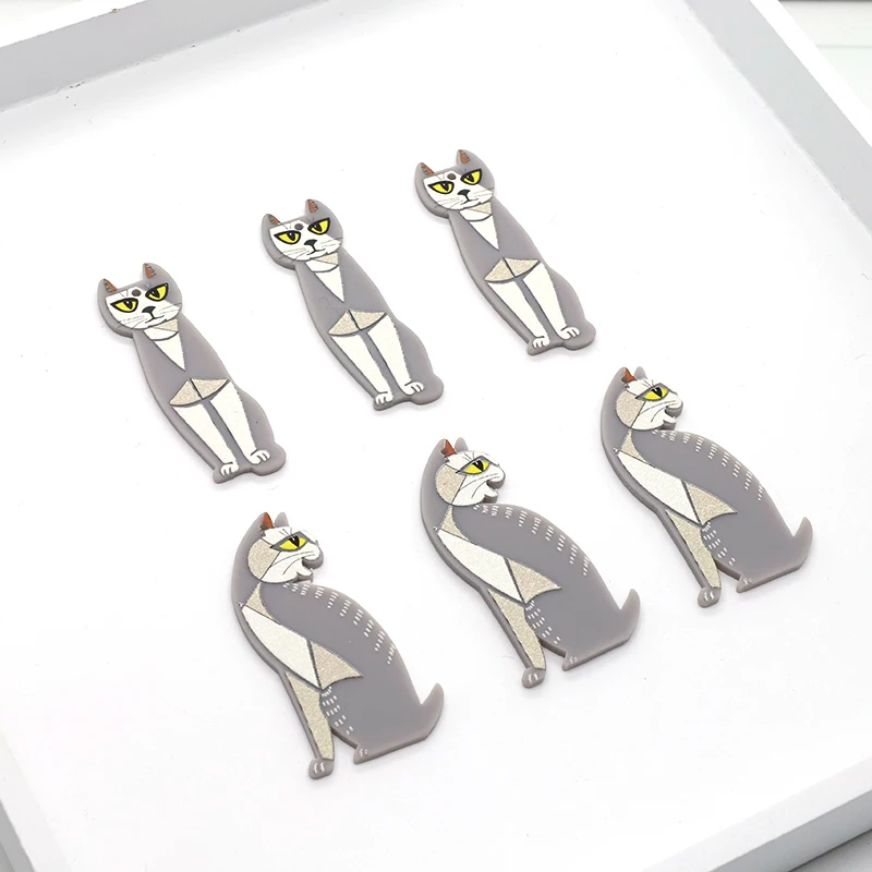 6 шт. Модные Акриловые подвески в виде серых кошек, индивидуальные Подвески в виде кошек, брелок, милая бижутерия для рукоделия D79 
6 шт. Модные Акриловые подвески в виде серых кошек, индивидуальные Подвески в виде кошек, брелок, милая бижутерия для рукоделия D79