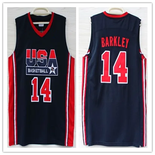 

Men's 11 Karl Malone 14 Charles Barkley 12 john stockton 1992 dream team usa Basketball Jersey Embroidered stitching