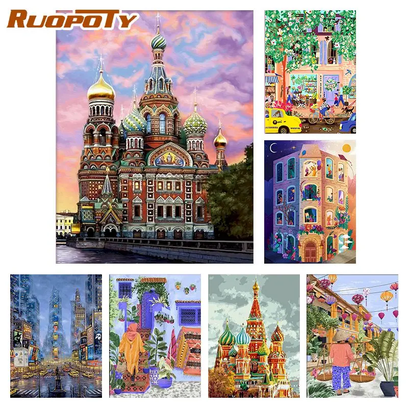 RUOPOTY Oil Paint By Number Colorful Street Scenery Handpainted Painting By Number Art Painting Living Room Decor
RUOPOTY Oil Paint By Number Colorful Street Scenery Handpainted Painting By Number Art Painting Living Room Decor