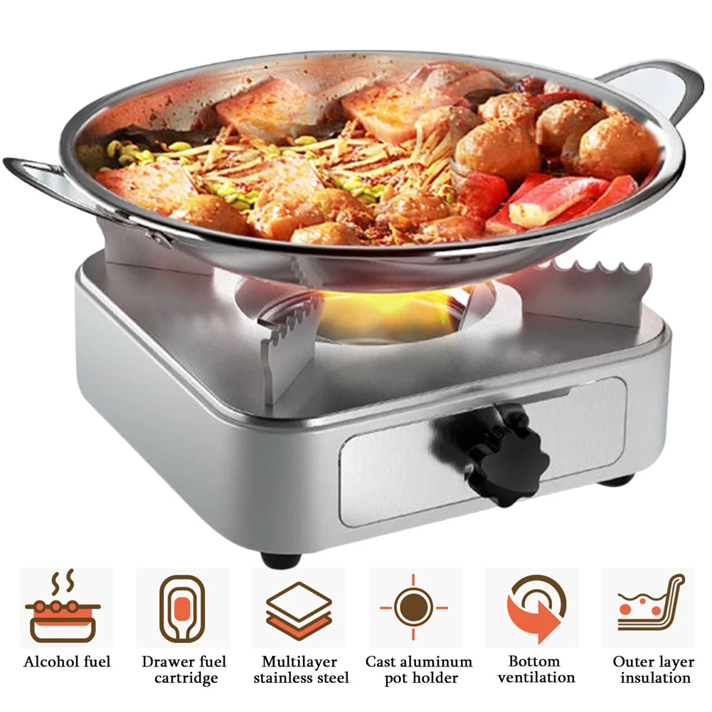 Stainless Steel Solid Liquid Alcohol Stove Spirit Burner Stove For Home Outdoor Hiking Camping Cooking Tool Accessories
Stainless Steel Solid Liquid Alcohol Stove Spirit Burner Stove For Home Outdoor Hiking Camping Cooking Tool Accessories