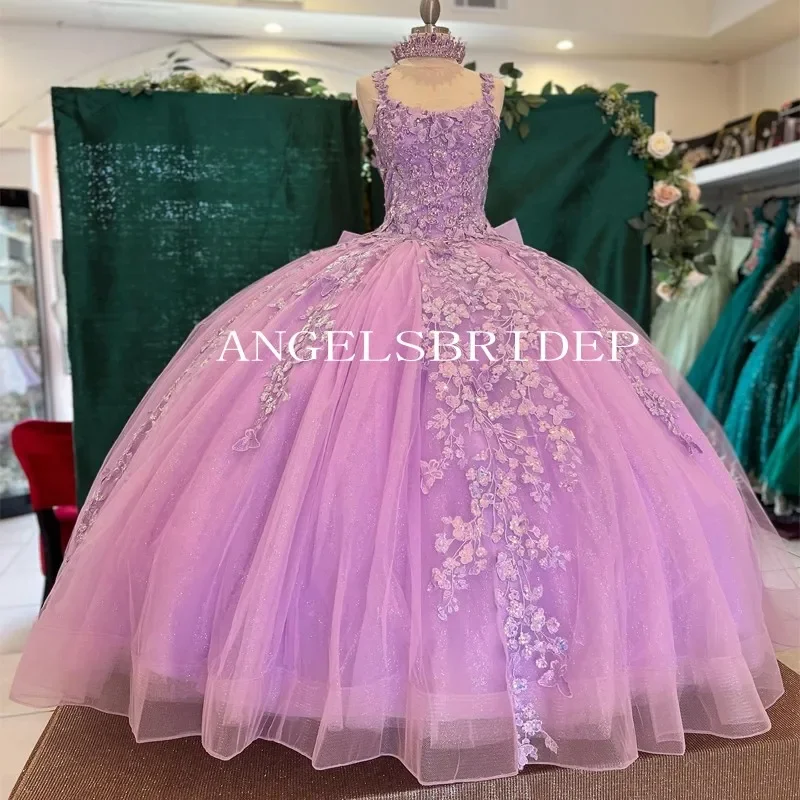 Shiny Light Purple Ball Gown Sweet 16 Quinceanera Dresses With Appliques Lace Up Tull Princess Brithday Party Gowns
Shiny Light Purple Ball Gown Sweet 16 Quinceanera Dresses With Appliques Lace Up Tull Princess Brithday Party Gowns