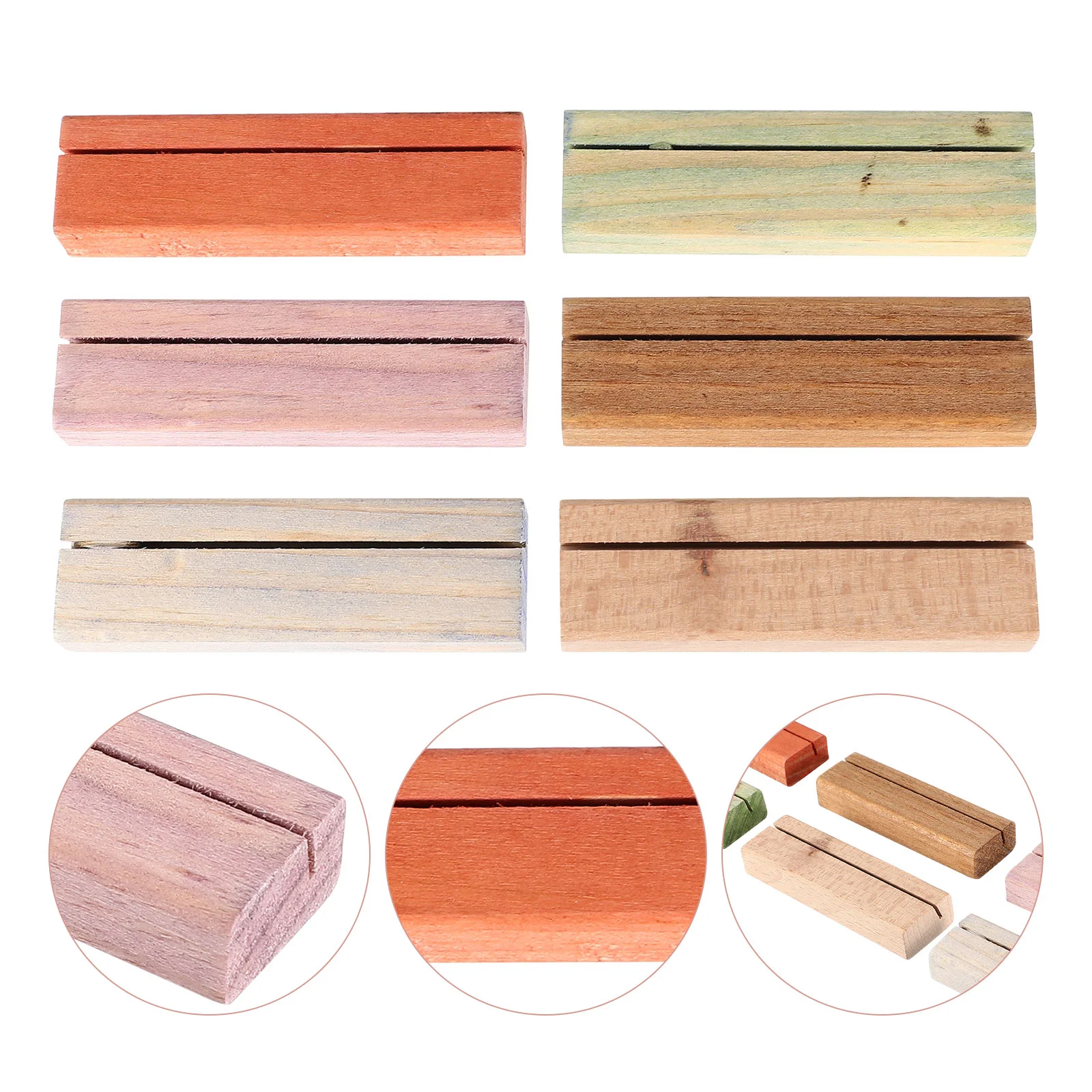 6 Pcs Desk Calendar Base Wood Place Card Holder Postcard Picture Holding Rack Holders Business Cards Stand
6 Pcs Desk Calendar Base Wood Place Card Holder Postcard Picture Holding Rack Holders Business Cards Stand