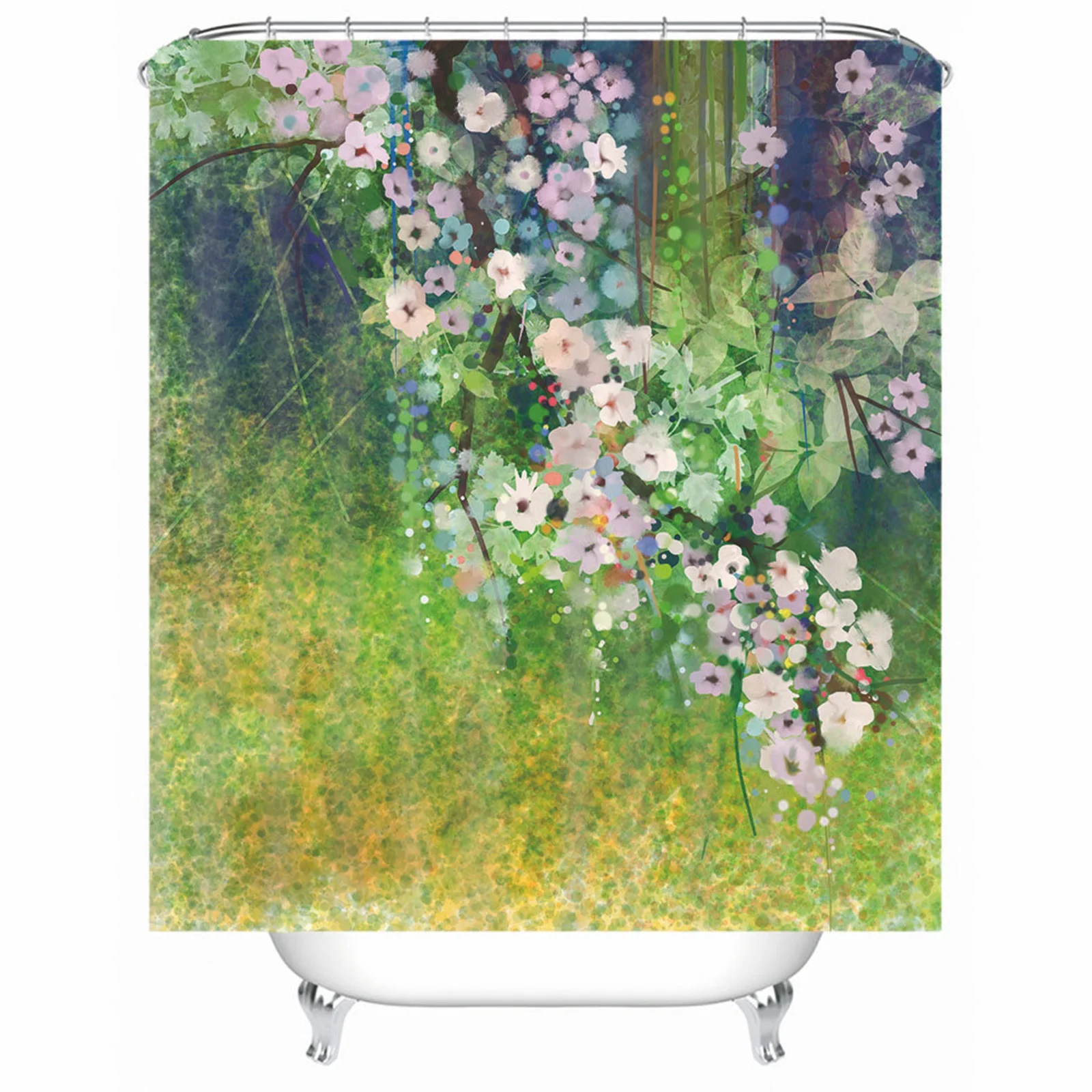 Shower Curtains For Bathroom Polyester Leaf Flowers Green Mold And Mildew Resistant Waterproof With Rustproof Grommets Hooks
Shower Curtains For Bathroom Polyester Leaf Flowers Green Mold And Mildew Resistant Waterproof With Rustproof Grommets Hooks