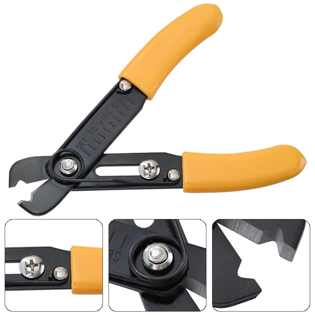 Metal&Plastic Adjustable Mini Wire Stripper 130mm Electrical Wire Cable Single Hole Flush Pliers Hand Tool For Electronics
Metal&Plastic Adjustable Mini Wire Stripper 130mm Electrical Wire Cable Single Hole Flush Pliers Hand Tool For Electronics
