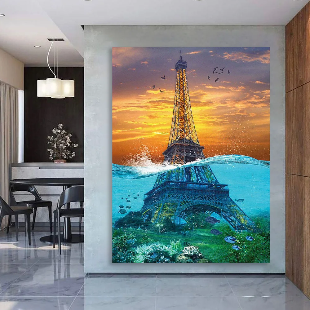 Fantastic Eiffel Tower Wall Art Poster Print Abstract Surreal Sky Sea Landscape Canvas Painting for Living Room Home Decoration
Fantastic Eiffel Tower Wall Art Poster Print Abstract Surreal Sky Sea Landscape Canvas Painting for Living Room Home Decoration