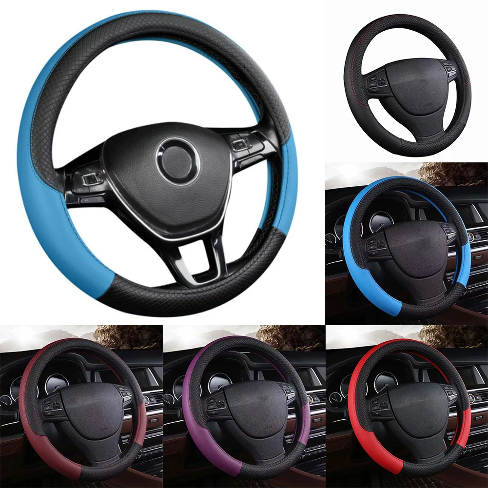 Car Steering Wheel Cover Breathable Anti Slip PU Leather Steering Covers Suitable 37-38cm Auto Decoration Four Seasons
Car Steering Wheel Cover Breathable Anti Slip PU Leather Steering Covers Suitable 37-38cm Auto Decoration Four Seasons