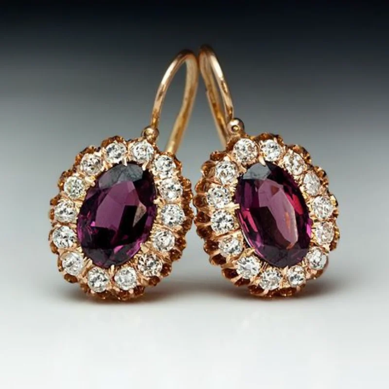 Exquisite 18K Gold Red Crystal Diamond Stud Earrings for Women Princess Wedding Bridal Engagement Drop Earring Party Jewelry
Exquisite 18K Gold Red Crystal Diamond Stud Earrings for Women Princess Wedding Bridal Engagement Drop Earring Party Jewelry
