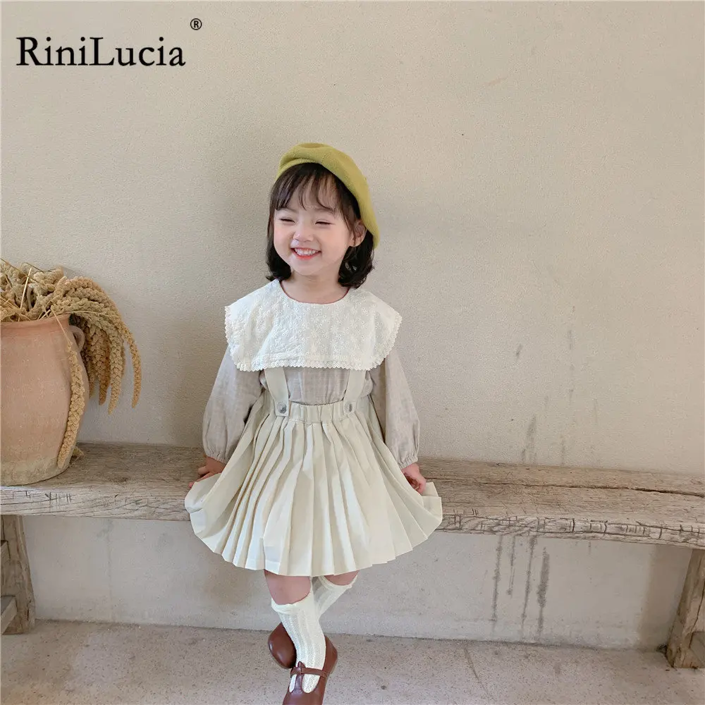 RiniLucia Baby Girls' Pleated Suspender Skirt Autumn Lapel Shirt Children's Solid Overalls Dress Fashion Toddler Kids Outfits
RiniLucia Baby Girls' Pleated Suspender Skirt Autumn Lapel Shirt Children's Solid Overalls Dress Fashion Toddler Kids Outfits