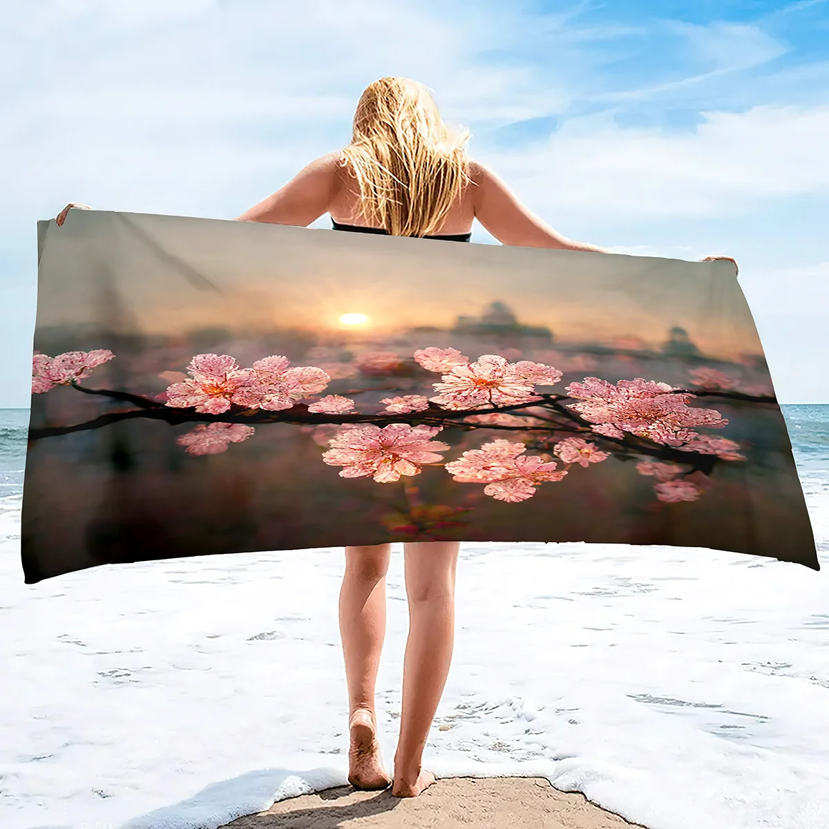 Pink Cherry Blossoms Branch Floral Pattern Soft Highly Absorbent Large Beach Towels Quick Dry Absorbent Bath Towels Blanket 
Pink Cherry Blossoms Branch Floral Pattern Soft Highly Absorbent Large Beach Towels Quick Dry Absorbent Bath Towels Blanket