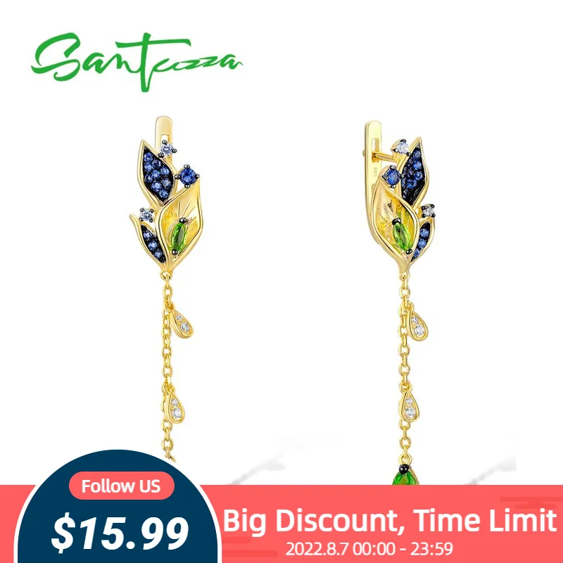 Only 15.99USD on Aug.07 SANTUZZA Pure 925 Sterling Silver Earrings For Women Blue Nano Cubic Zirconia Leaves Fashion Jewelry
Only 15.99USD on Aug.07 SANTUZZA Pure 925 Sterling Silver Earrings For Women Blue Nano Cubic Zirconia Leaves Fashion Jewelry