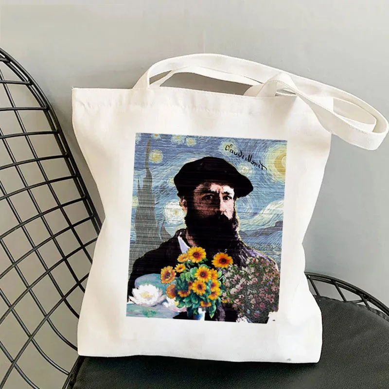 DICHOS retro ручные сумки Monet Холщовая Сумка с масляной живописью вместительная эко многоразовая ретро сумка для покупок для женщин
DICHOS retro ручные сумки Monet Холщовая Сумка с масляной живописью вместительная эко многоразовая ретро сумка для покупок для женщин