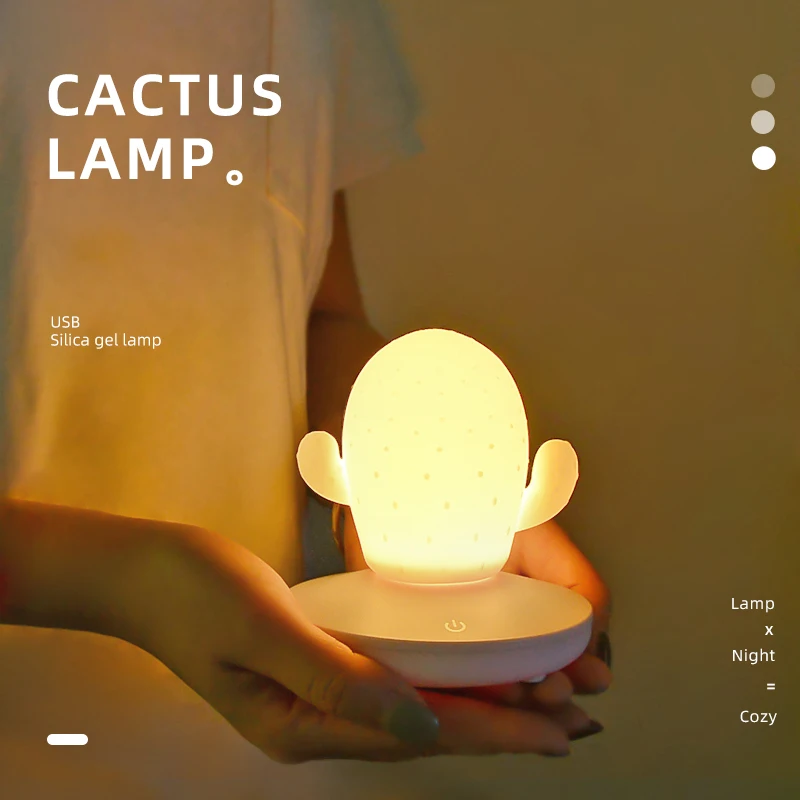 USB LED Touch Dimming Cactus Silicone Night Light Kids Bedroom Home Modern Indoor Study Bedside Decoration Creative Gift Lamp
USB LED Touch Dimming Cactus Silicone Night Light Kids Bedroom Home Modern Indoor Study Bedside Decoration Creative Gift Lamp