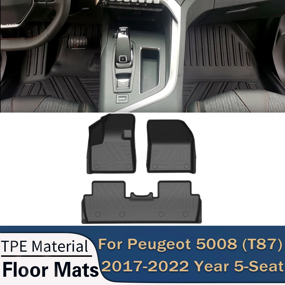 For Peugeot 5008 T87 5-Seats 2017-2022 Car Floor Mats All-Weather TPE Foot Mats Odorless Pad Waterproof Mat Interior Accessories
For Peugeot 5008 T87 5-Seats 2017-2022 Car Floor Mats All-Weather TPE Foot Mats Odorless Pad Waterproof Mat Interior Accessories