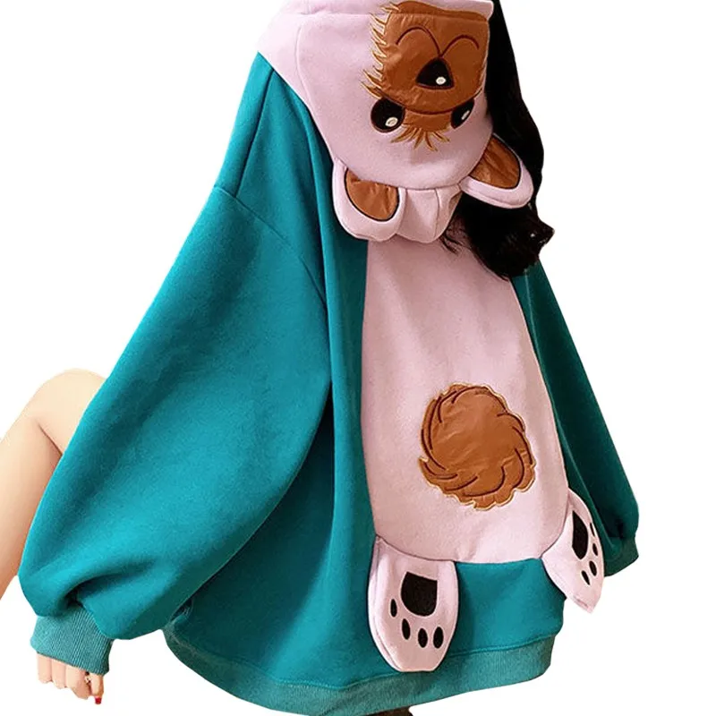 Casual Winter Plus Velvet Women Hoodie Coat Sky Blue Sweatshirt Stitching Harajuku Cartoon Cute Little Hamster Pullover Female
Casual Winter Plus Velvet Women Hoodie Coat Sky Blue Sweatshirt Stitching Harajuku Cartoon Cute Little Hamster Pullover Female