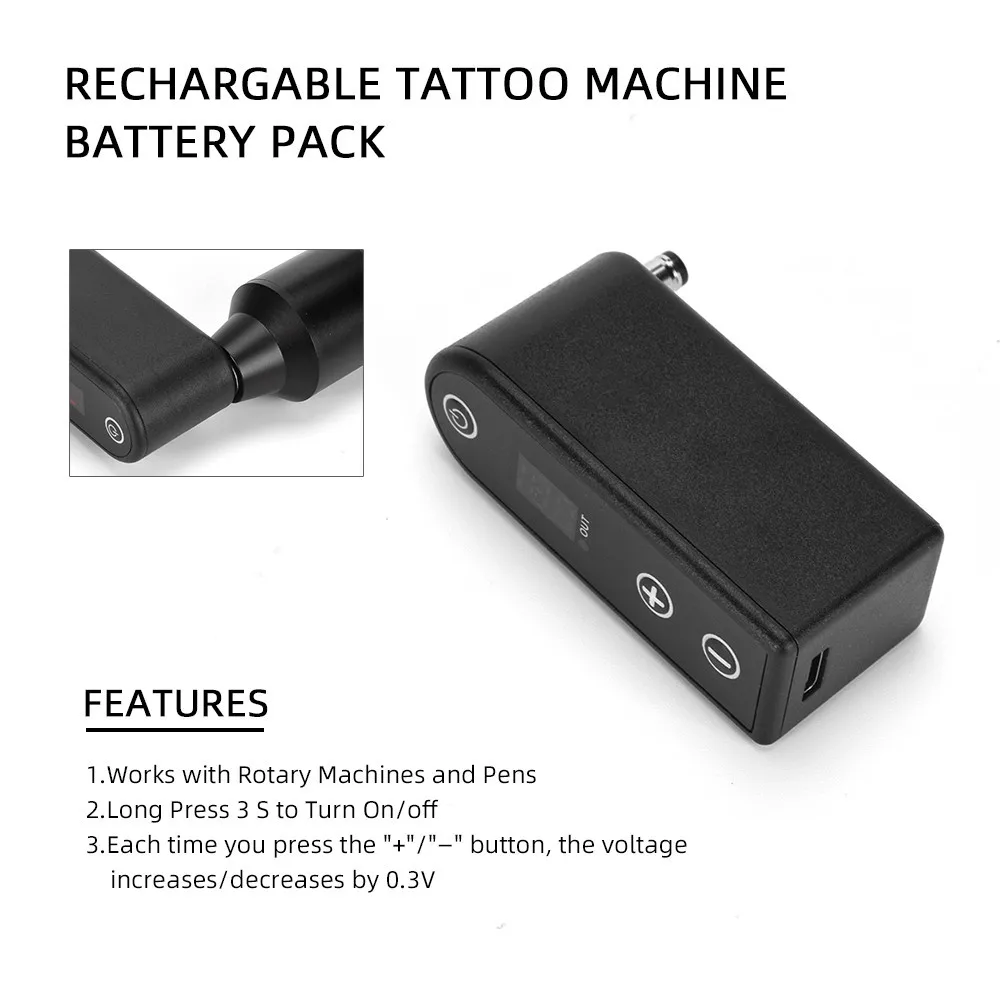 Wireless Tattoo Pen Power Supply 2000mha Mini Battery with LED Digital Screen for Tattoo Rotary Machine Portable Tattoo Supplies
Wireless Tattoo Pen Power Supply 2000mha Mini Battery with LED Digital Screen for Tattoo Rotary Machine Portable Tattoo Supplies