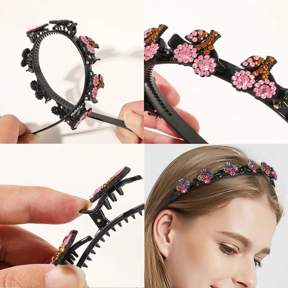 

Children Hairband Flower Headband Bangs Clip Braided Hair Band Hairpin Pressure Princess Cute Hair Clamp With Tooth Anti-Skid