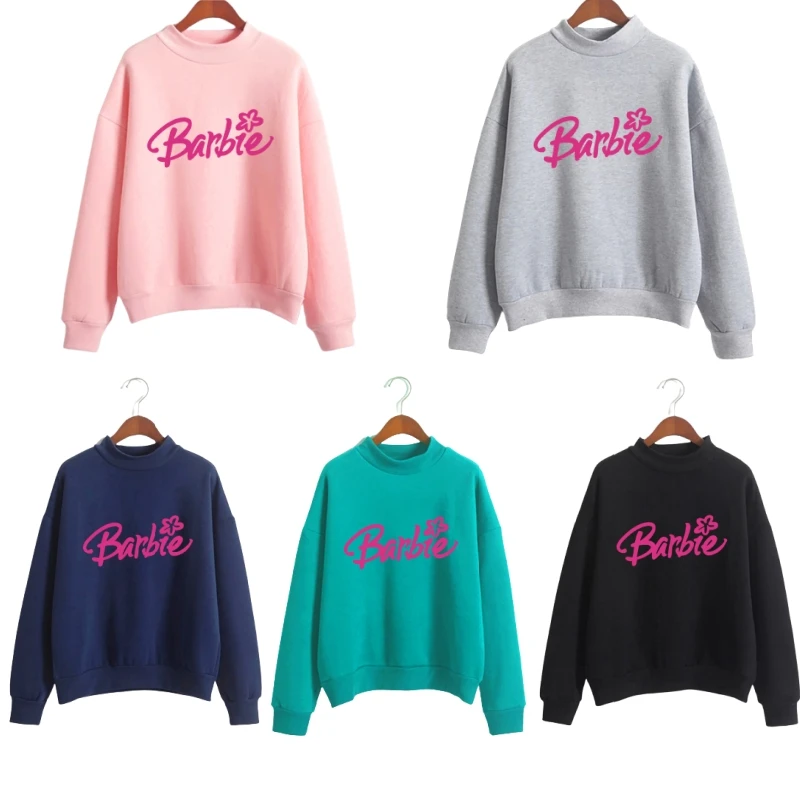 Футболка с длинными рукавами и принтом Барби, милая Толстовка со средним воротником, модная зимняя куртка для мужчин и женщин, свободная повседневная одежда с мультяшным принтом в подарок
Футболка с длинными рукавами и принтом Барби, милая Толстовка со средним воротником, модная зимняя куртка для мужчин и женщин, свободная повседневная одежда с мультяшным принтом в подарок